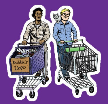 Bubbles (from The Wire) and Bubbles (from Trailer Park Boys) vinyl sticker