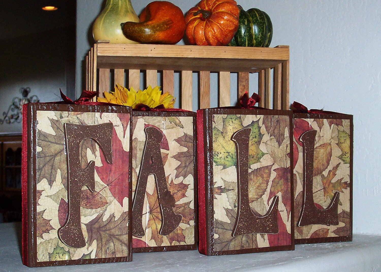 Fall Blocks - Autumn/Fall Decoration for Mantel or Shelf