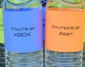 Neon Video Game Water Bottle Labels