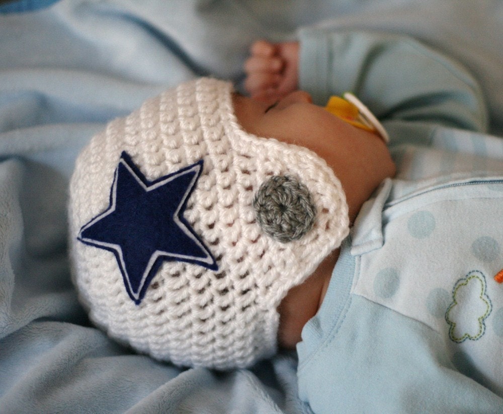 Crocheted Football Helmet Baby Beanie You choose TEAM and SIZE