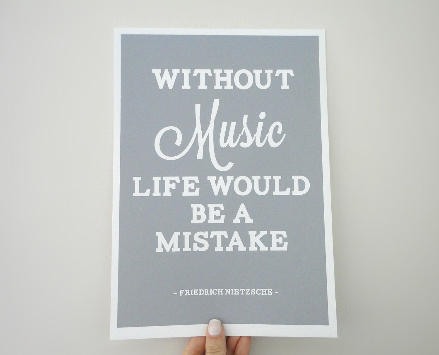 Print Life Without Music Friedrich Nietzsche Quote A4 Archival Matte Print