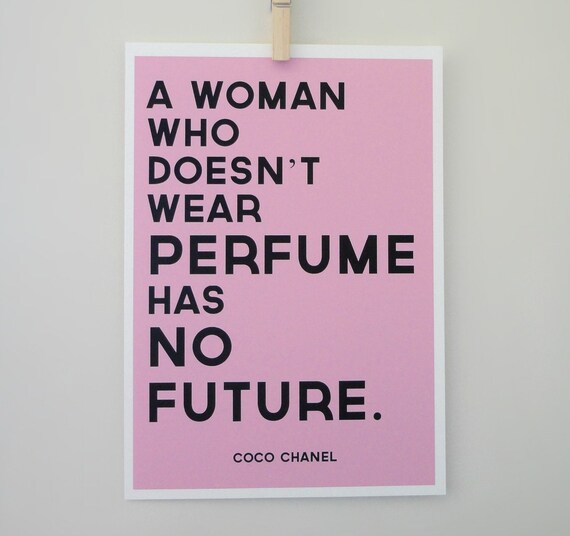 Chanel Typography Print Perfume Quote in Pink - Archival A4 Print