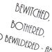 Typography Art Print Bewitched A4 in Black and White