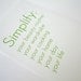 Typography Print Simplify Your Life in Green- Affordable Art in 4 x 6 inches