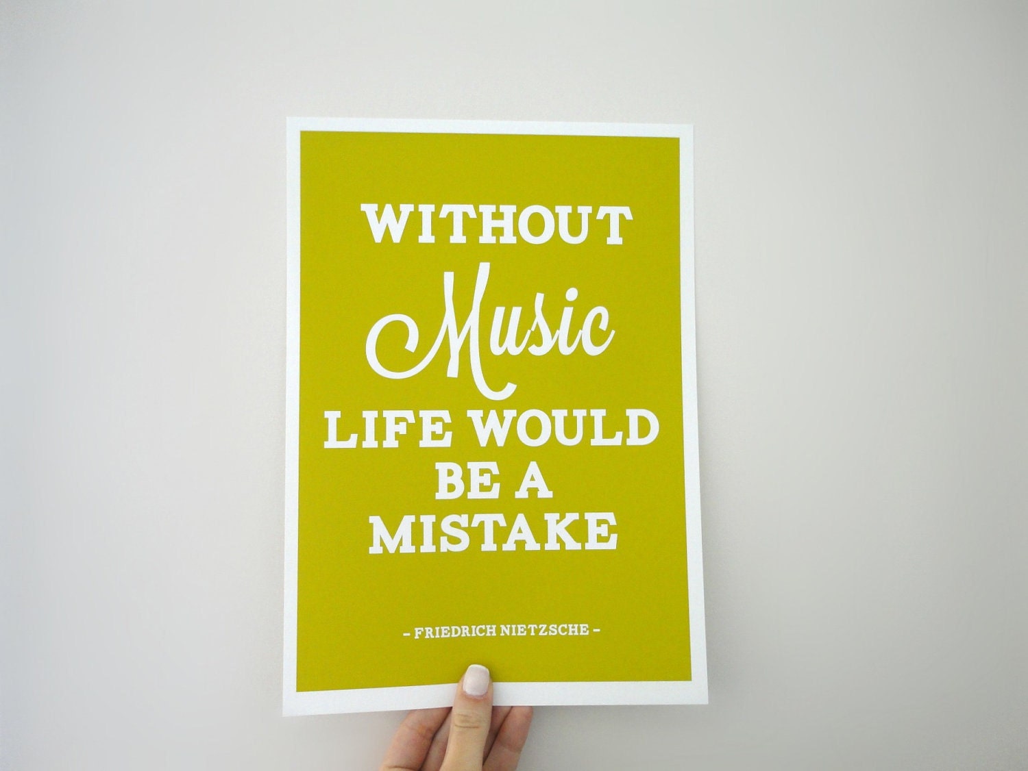 Friedrich Nietzsche Quote Life Without Music Would Be a Mistake A4 Archival Matte Print