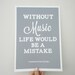 Print Life Without Music Friedrich Nietzsche Quote A4 Archival Matte Print