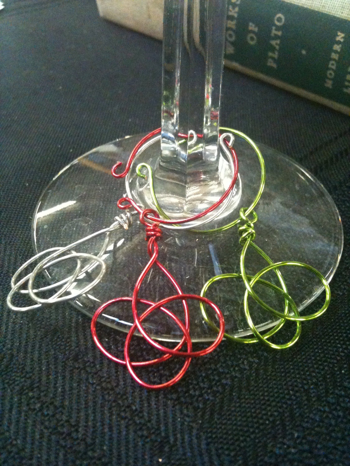 Wine Charms Love Knot Set of 10 FREE SHIPPING