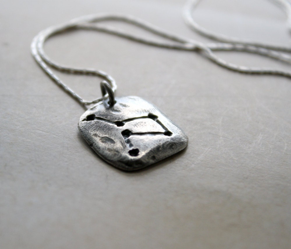 Constellation Pendant, Fine Silver Cancer  Constellation Pendant