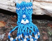 Beaded Amulet Necklace Bohemian Native American Indian Medicine Pouch Something blue