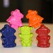5 robot crayons - in cello bag tied with ribbon