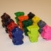 5 robot crayons - in cello bag tied with ribbon