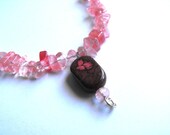 Reserved for Diane - Cherry Quartz Necklace, Faceted Stones, Pink, Blush, Magnesite, Natural, Womens Natural Stone Jewelry