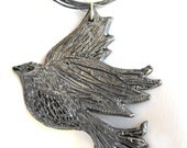 His Eye is on the Sparrow Necklace with Personalized Engraving on the Back - Womens Jewelry, Custom Order Pendant, Personalization, Engraved