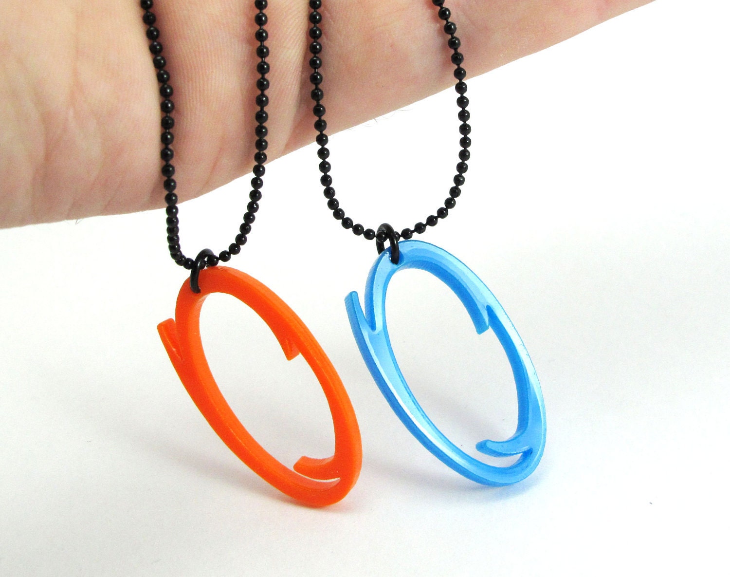 Portal necklace - SALE - A portal friendship combo blue and orange
