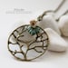 Tree of Life. Vintage Long Neckalce with Czech Glass Maple Leaf and Flower (VNL-04)