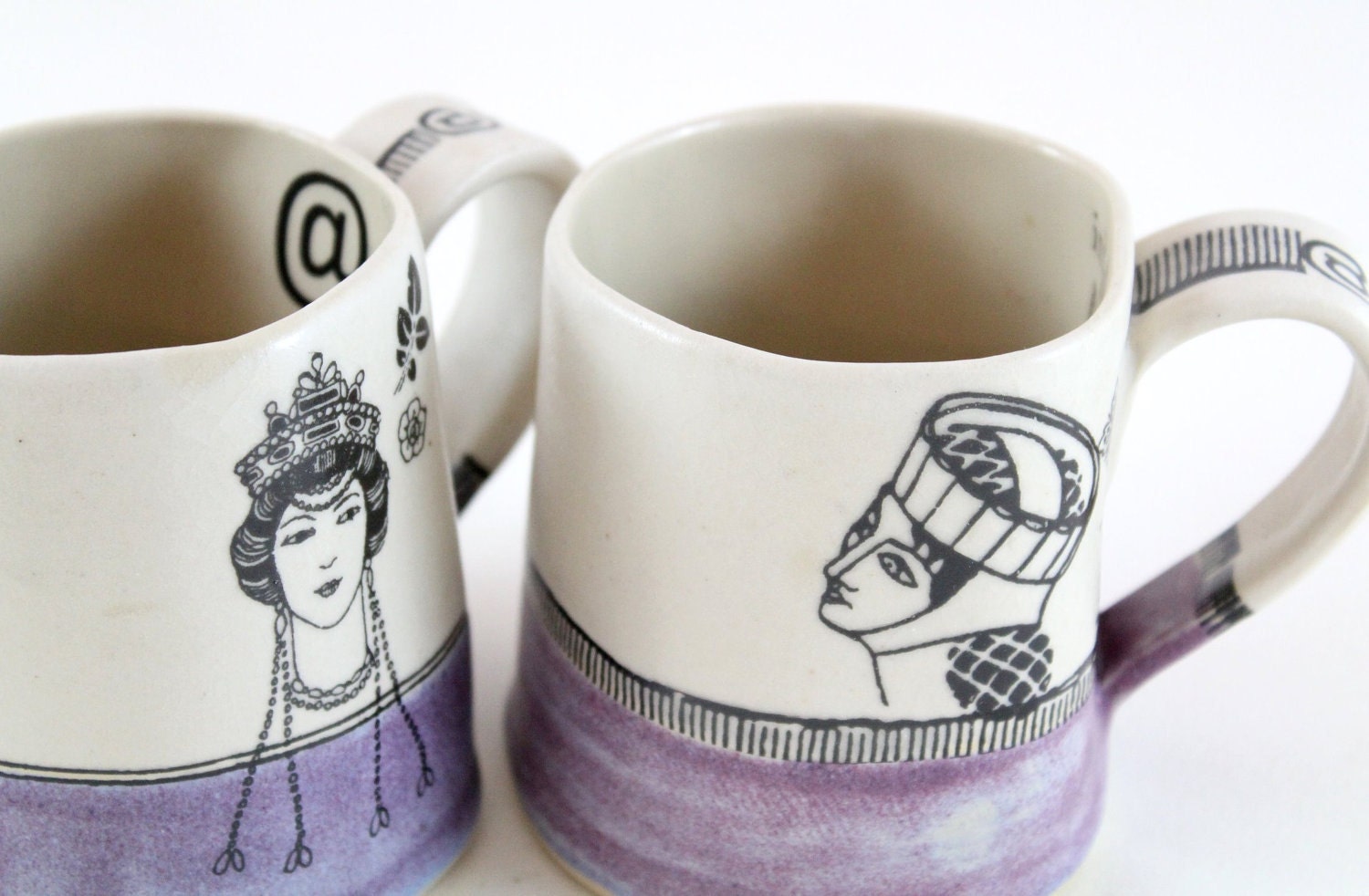 purple and cream royalty mugs