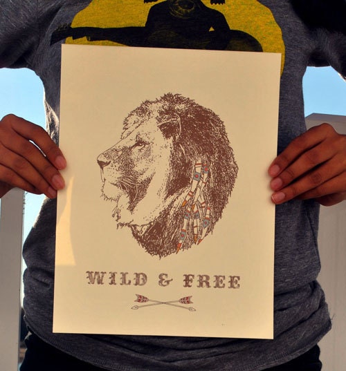 claude the lion - wild and free 8x10 archival print