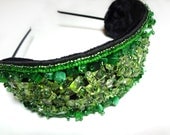 Green Headband Beaded Hair Accessory - MegansBeadedDesigns