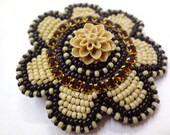 Brown Rhinestone Flower Hair Clip - MegansBeadedDesigns