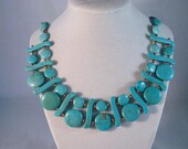 Turquoise and Copper Collar Necklace-REDUCED