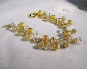 Gold and Crystal Attitude Bracelet