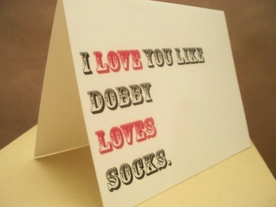 Dobby Loves Socks Card