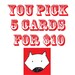 You Pick 5 Harry Potter Cards