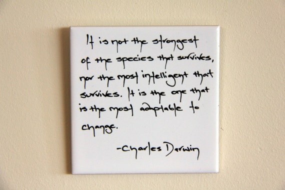 Charles Darwin Species Survival Atheist Quote Wall Tile Removable Wall Art