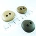 Double Drilled Beach Stone / Genuine Big Stone Buttons - 3 pcs