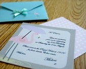 Printable Invitations with Envelope, Flamingo Design (801)
