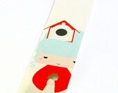 Cute Bookmark with Kokeshi Girl, Printable Gift (103)