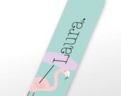 Printable Flamingo Bookmark, personalise with a name (102)