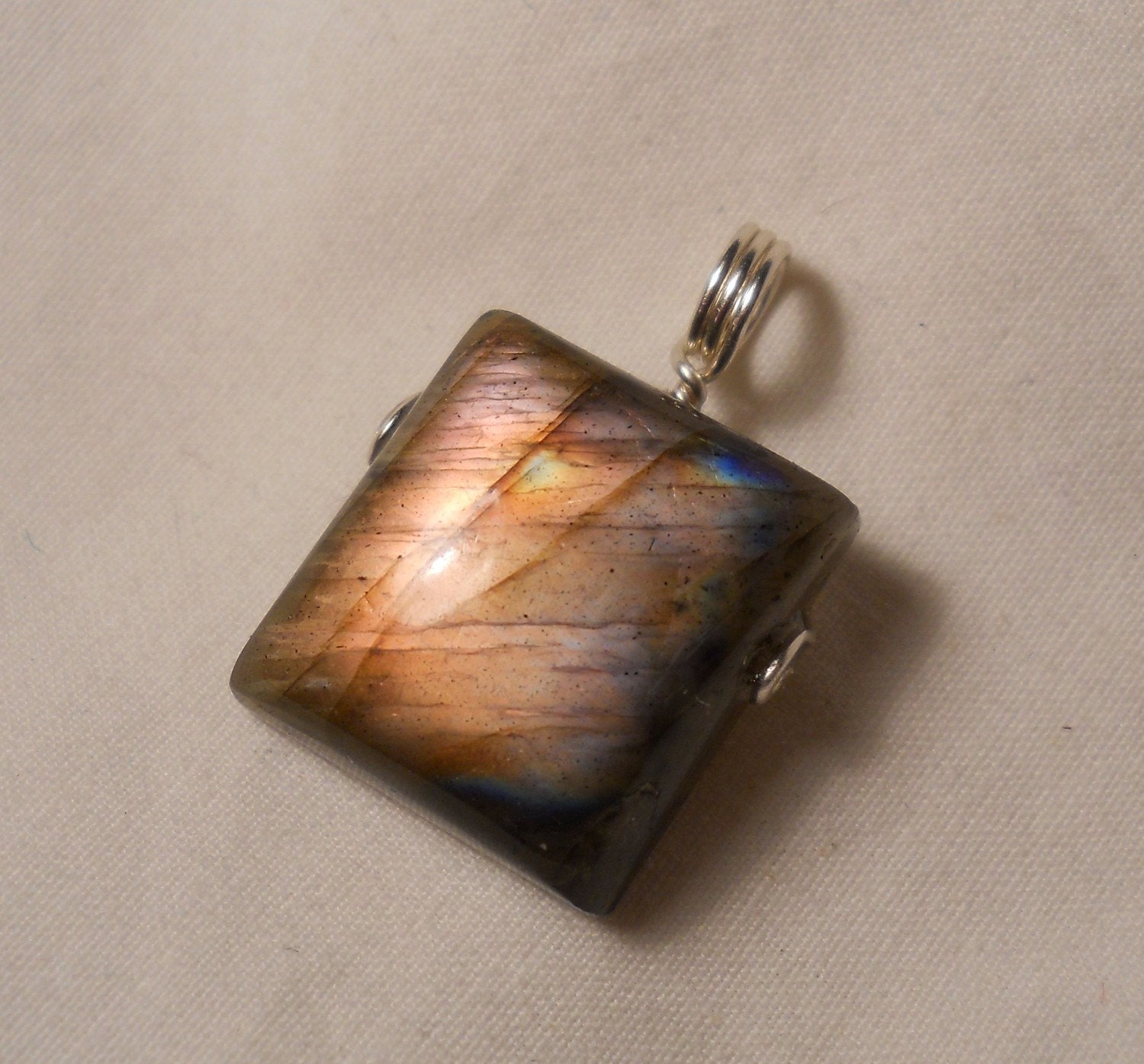 Multicolor Labradorite Pendant in Sterling