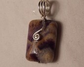 Fluorite pendant in sterling