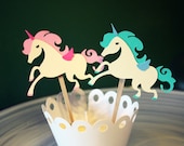 Fairytale Land Unicorns Princess Cupcake Toppers / Cake Toppers / Mini Cupcake Toppers / Centerpieces