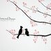 Wedding Guest Book Tree. Original Thumb Print Painting/Illustration- Cherry Blossom Branches
