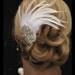 Haley - Stunning Feather Fascinator with Rhinestone Accent Piece, bridal hair accessories, feather hair accessories
