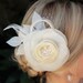 Holly bridal hair flower, Ivory Silk Floral Fascinator, bridal hairpiece, bridal fascinator
