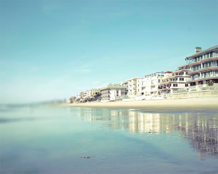 Carlsbad California Beach-Summer Travel Beach Photograph-California Coastal Photo Carlsbad, Ca Turquoise Blue Sea Green Seascape Photo 8x10