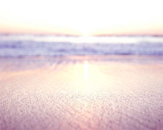 SALE Large Art Print, Summer, Pastel, Beach Photography, Dreamy, Romantic, Sunset Photograph, Pink, Lavender, 16x20 Photograph