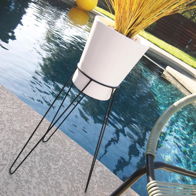 Modern Mid Century Case Study Eames Era Pottery Hairpin Tripod Base Planter Architectural