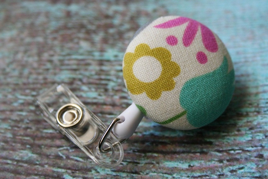 Retractable Badge / ID  Holder Reel - Flowers