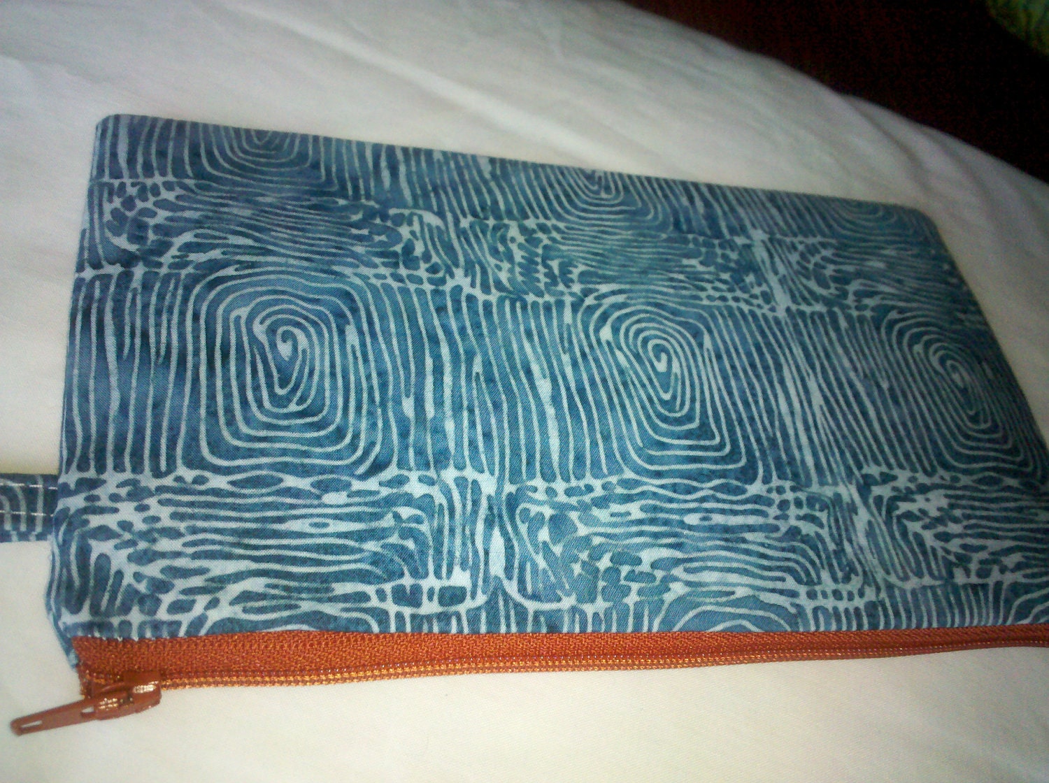 Teal Batik Wristlet