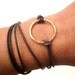 Leather Wrap Bracelet NUDE BEACH Copper and Dusty Brown Leather Cord