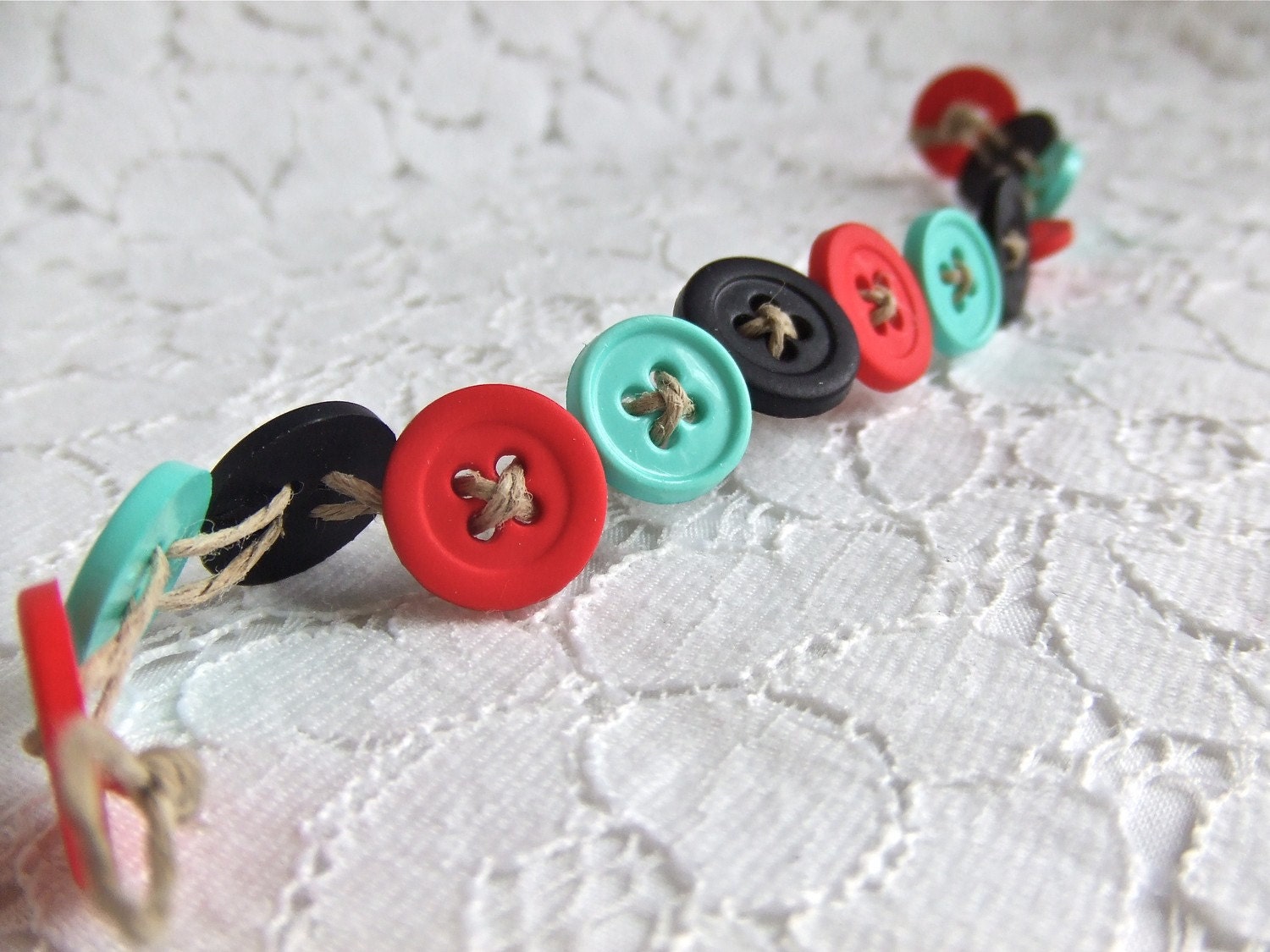 Button Bracelet- Sock Hop