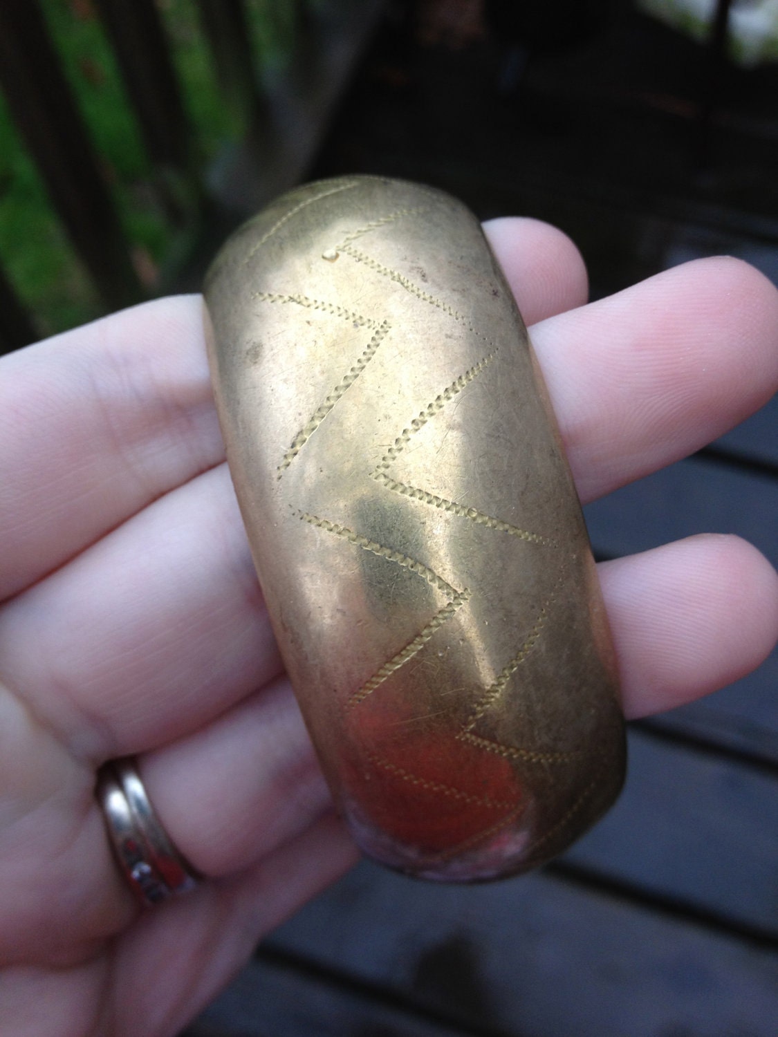 Vintage solid brass bangle bracelet