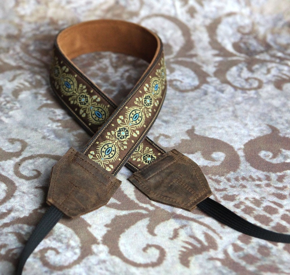 Brown Flourish Leather and Suede Camera Strap