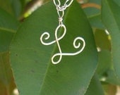 Silver wire Name Initial Necklace