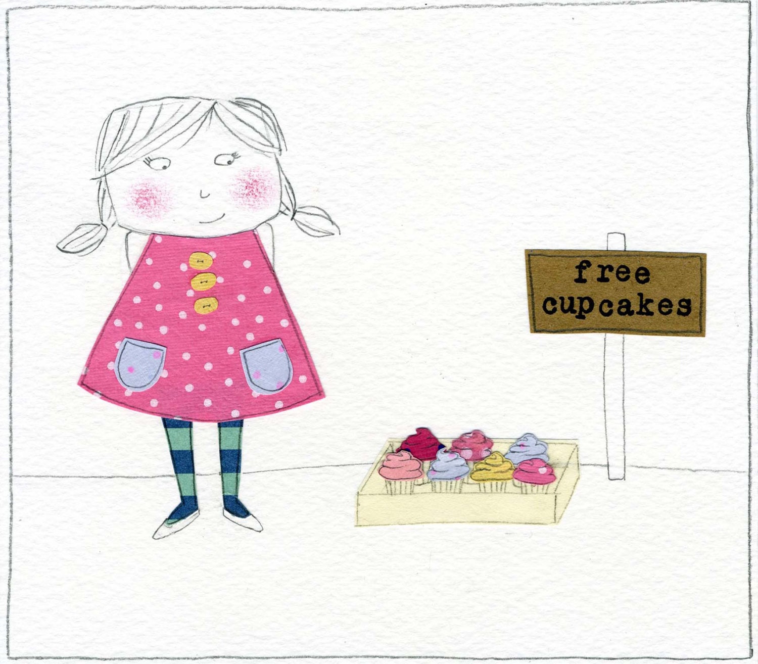 Free Cupcakes Original Illustration