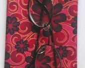 Red & Black Floral Eye and Sunglass Case